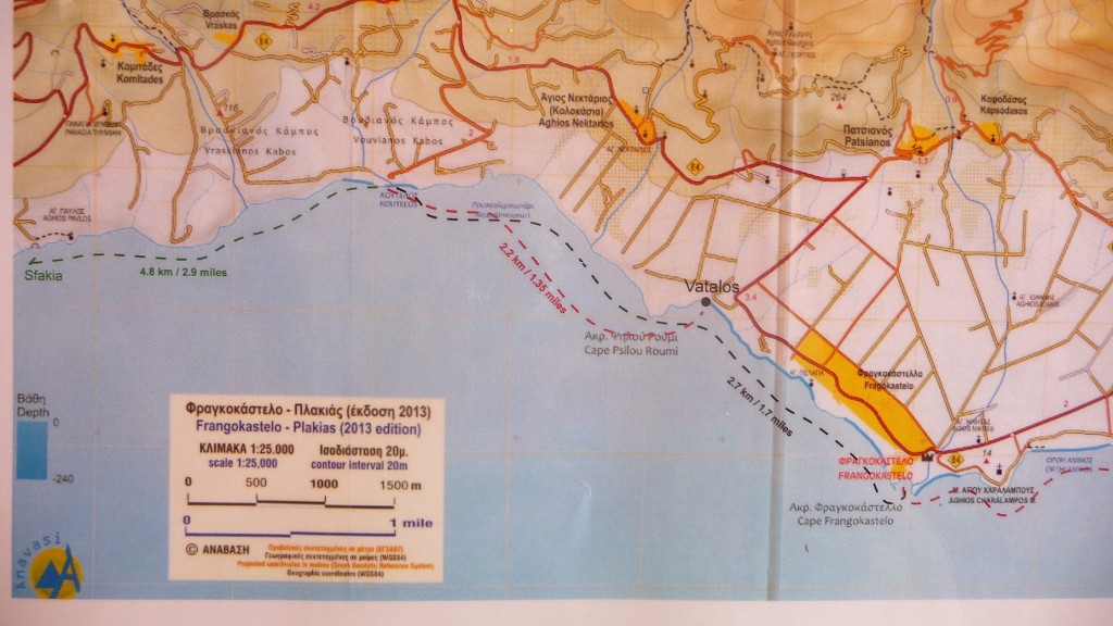 Green line from Koutelos to Sfakia 4.8 km