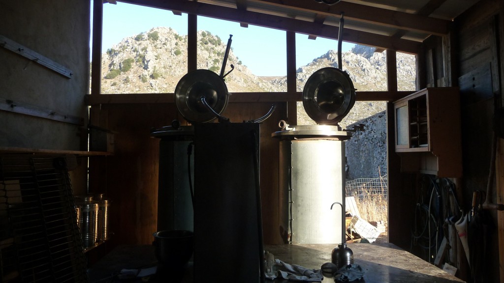 Essential oil distillery at Wild Herbs of Crete, Kallikratis